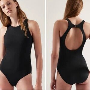 Athleta Womens Black Maldives One Piece Swimsuit Size Medium